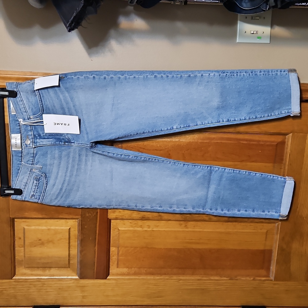 Frame Le Garcon Mid-Rise Straight Cuffed Denim Jeans-NWT - Picture 4 of 15